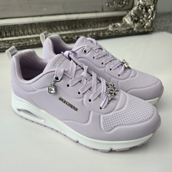 Skechers Street Uno Gen1: Trendy Jewels Sneaker. Lavander. Size 5. New.Lace up - Picture 1 of 8
